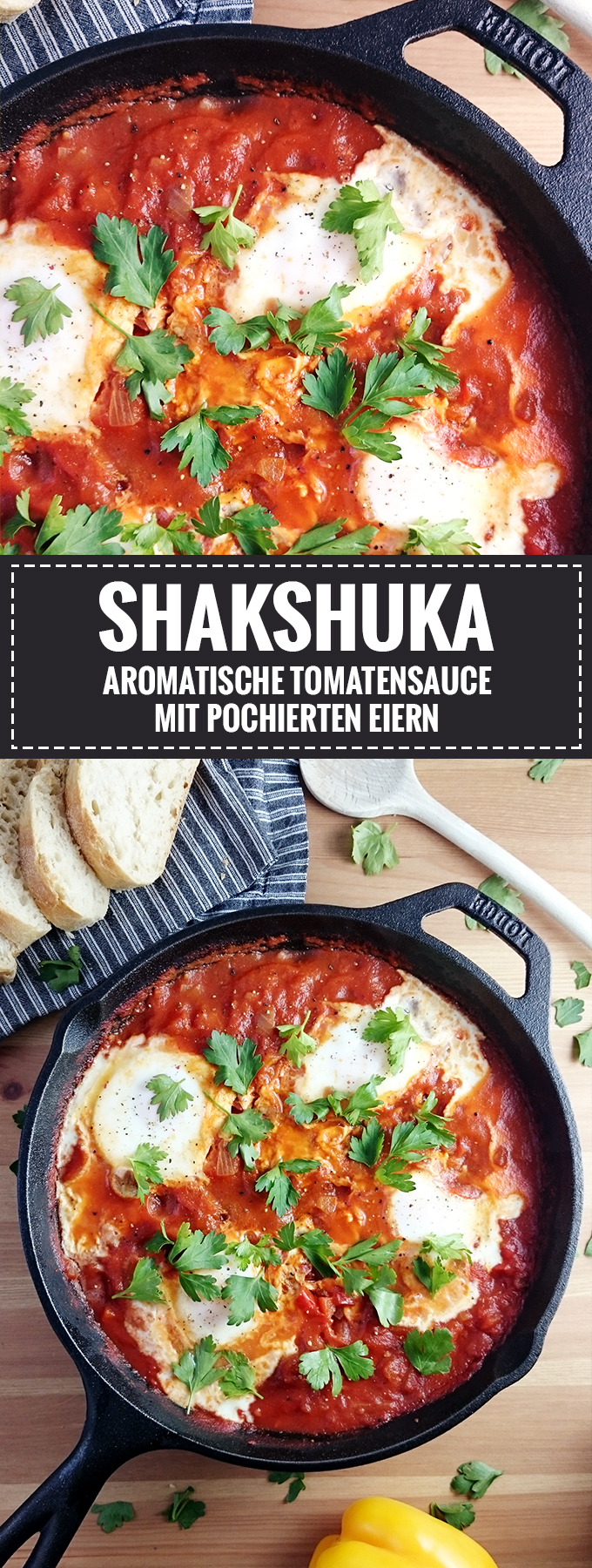 Shakshuka – Aromatische Tomatensauce mit pochierten Eiern // Rezept auf Knabberkult.de